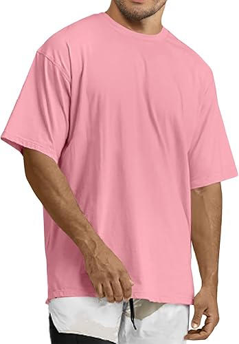 Miniatura 9 de YawYews Camisetas atléticas de moda para hombre manga corta casual lisas sueltas para entrenamiento gimnasio ropa de calle