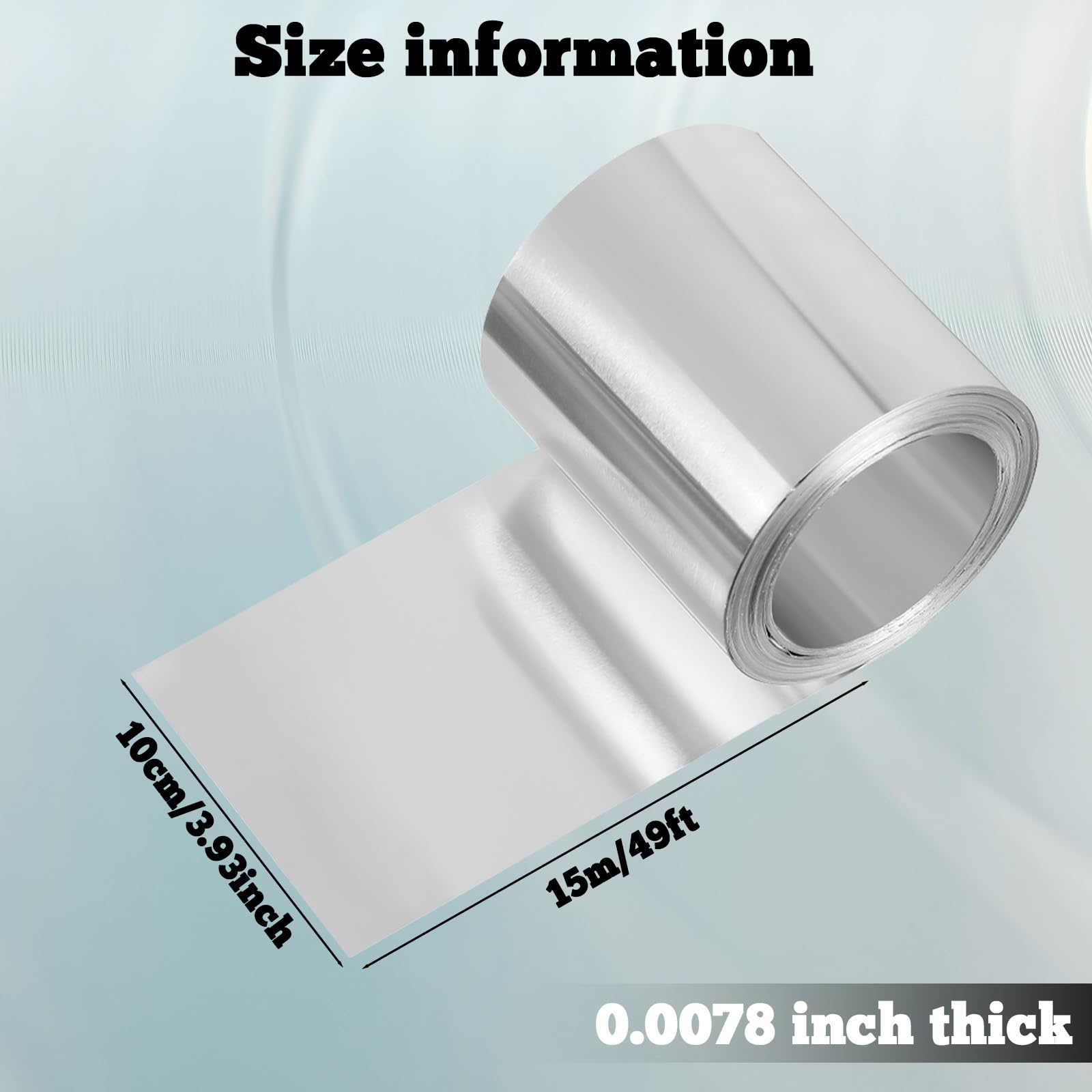 Rouleau de toit clignotant en aluminium de 10,2 cm x 15,2 m pour toiture de jardin, bandes pour la prévention des taches, l'étanchéité des fenêtres et des portes