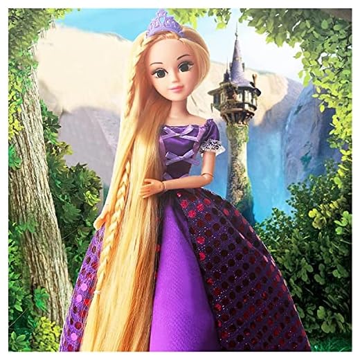 ArreBaL Doll Toy 30 cm Sweet Princess Dolls Långt blont hår docka för barn Rapunzel Leksaker för flickor (Färg: Rapunzel No Box)