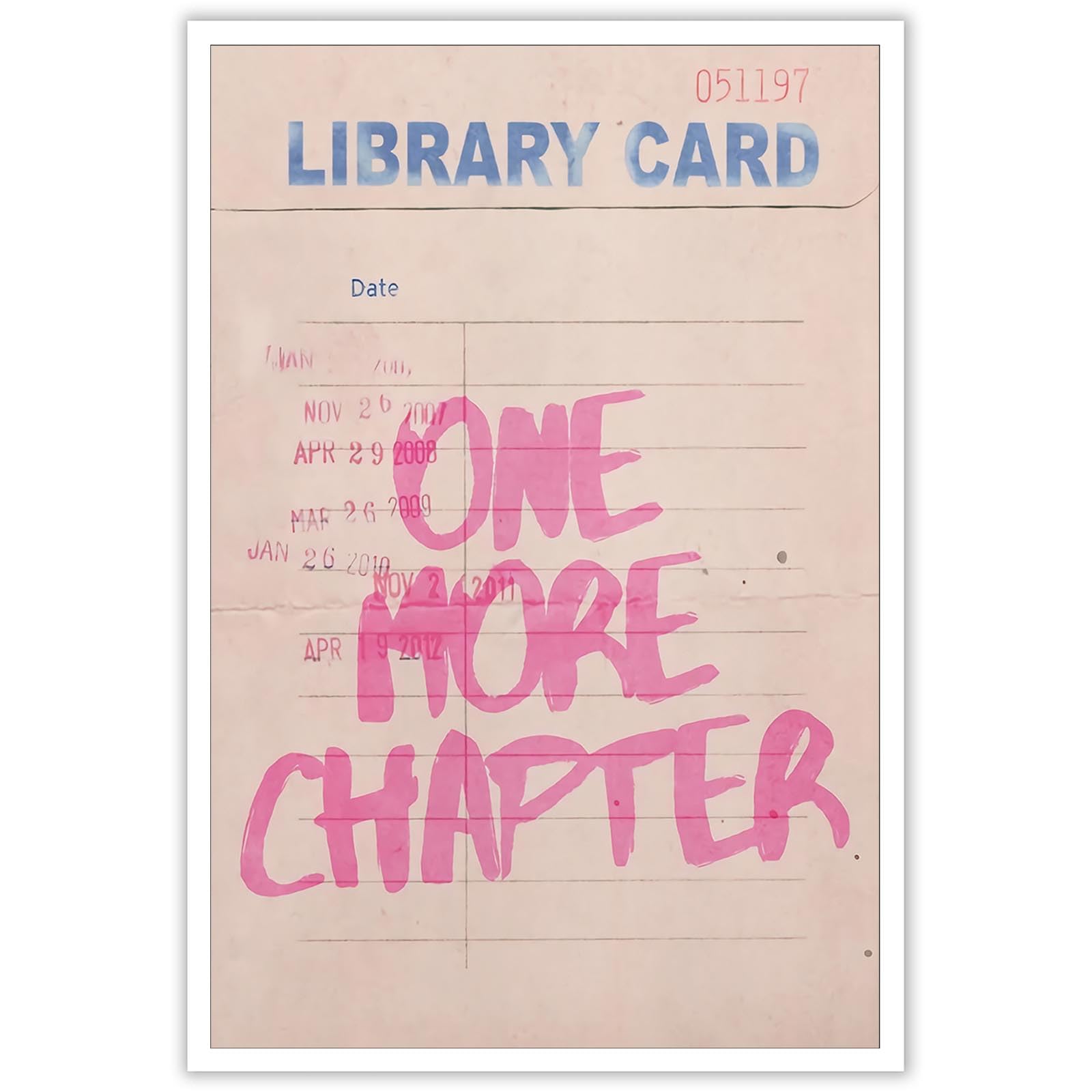 Vintage One More Chapter Canvas Print Poster Trendy Book Bookish Wall Art Aesthetic Preppy Prints Room Decor Aesthetics 24X36 in Unframed
