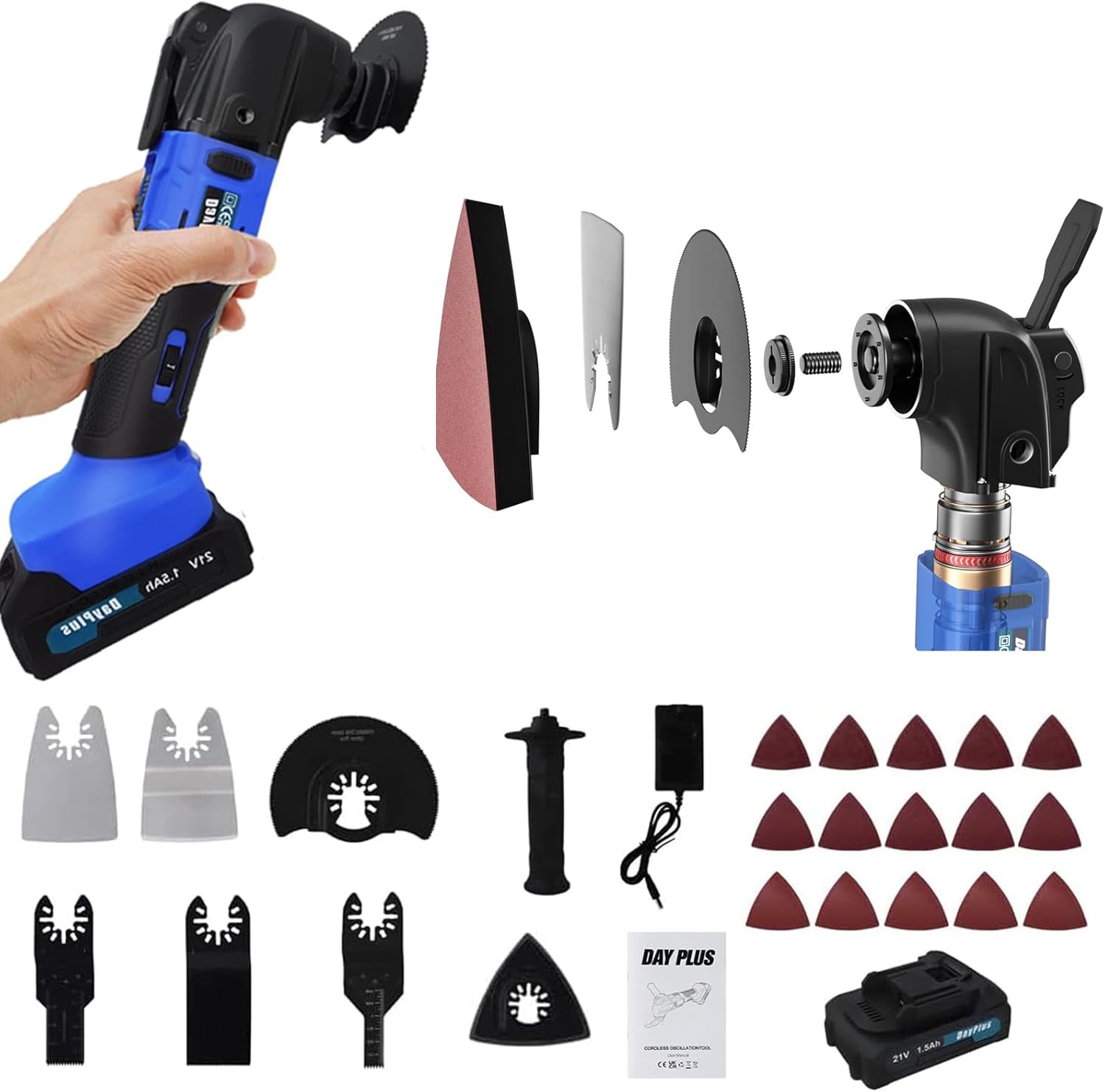 Electric Oscillating Multi Tool, 300W 20000 RPM Cordless Multi Tool ...