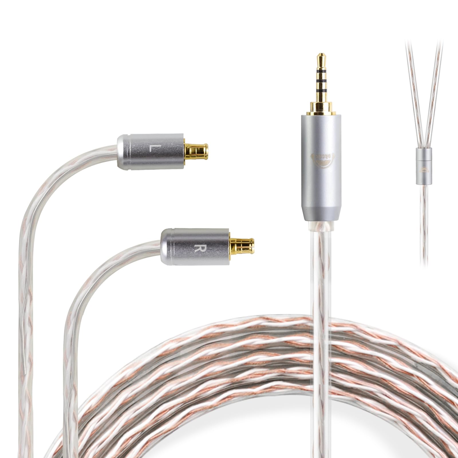リケーブル可能イヤホン シルバー 約1.2m Amazon | okcsc JBX リケーブル A2DC ケーブル イヤホンケーブル