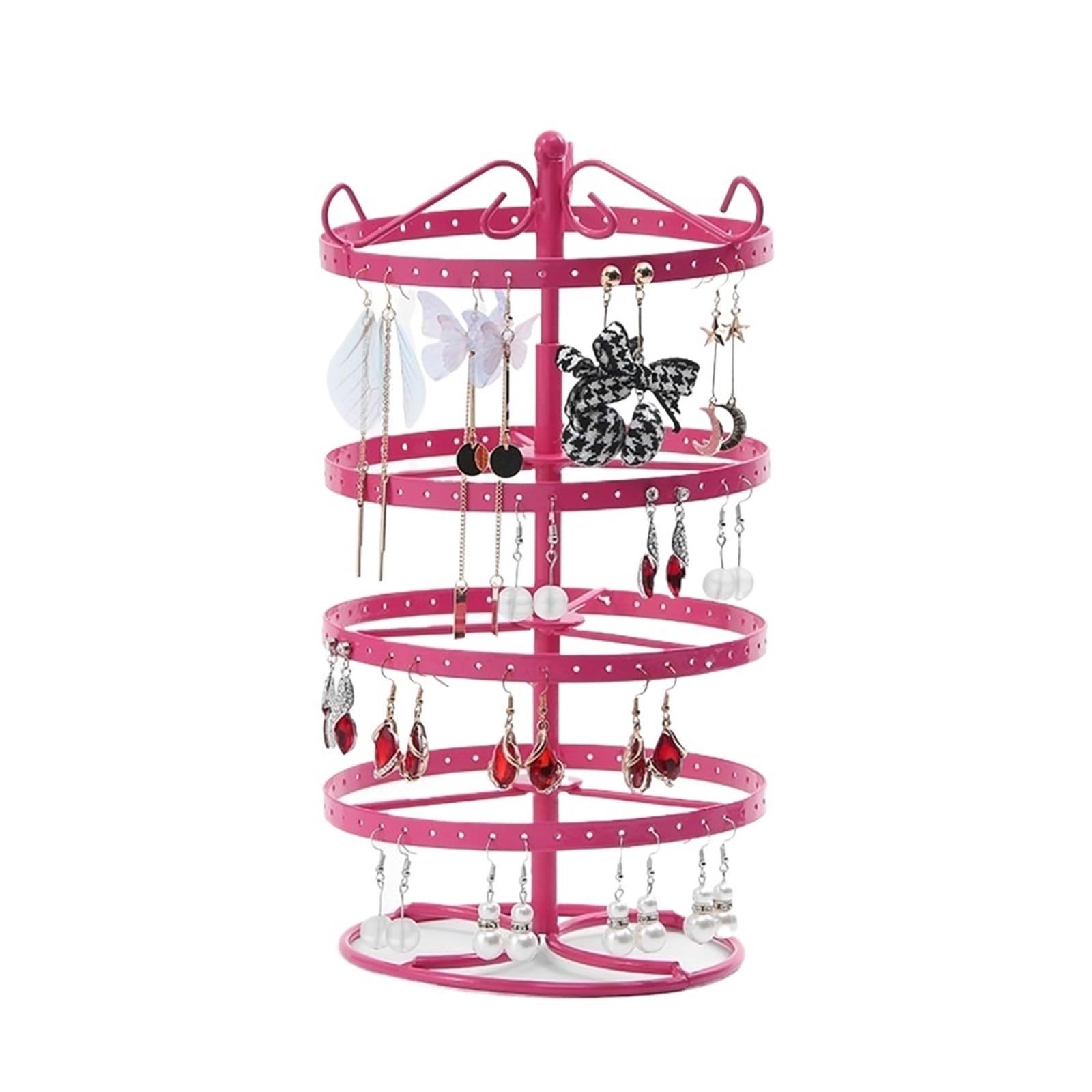 zhangrui1888 Jewelry Stand Metal Rotating Jewelry Organizer Stand for Earrings Necklace Organizer