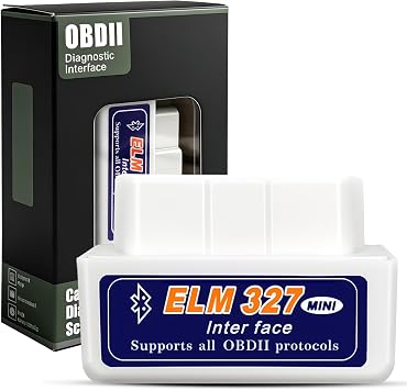 TaimeiMao Mini OBD2 Bluetooth Scanner Bluetooth OBD2 Diagnostic Device Compatible Bluetooth Diagnostics for iOS & Android OBD-II Diagnostics OBD2 Bluetooth Adapter for Modern Car (White)