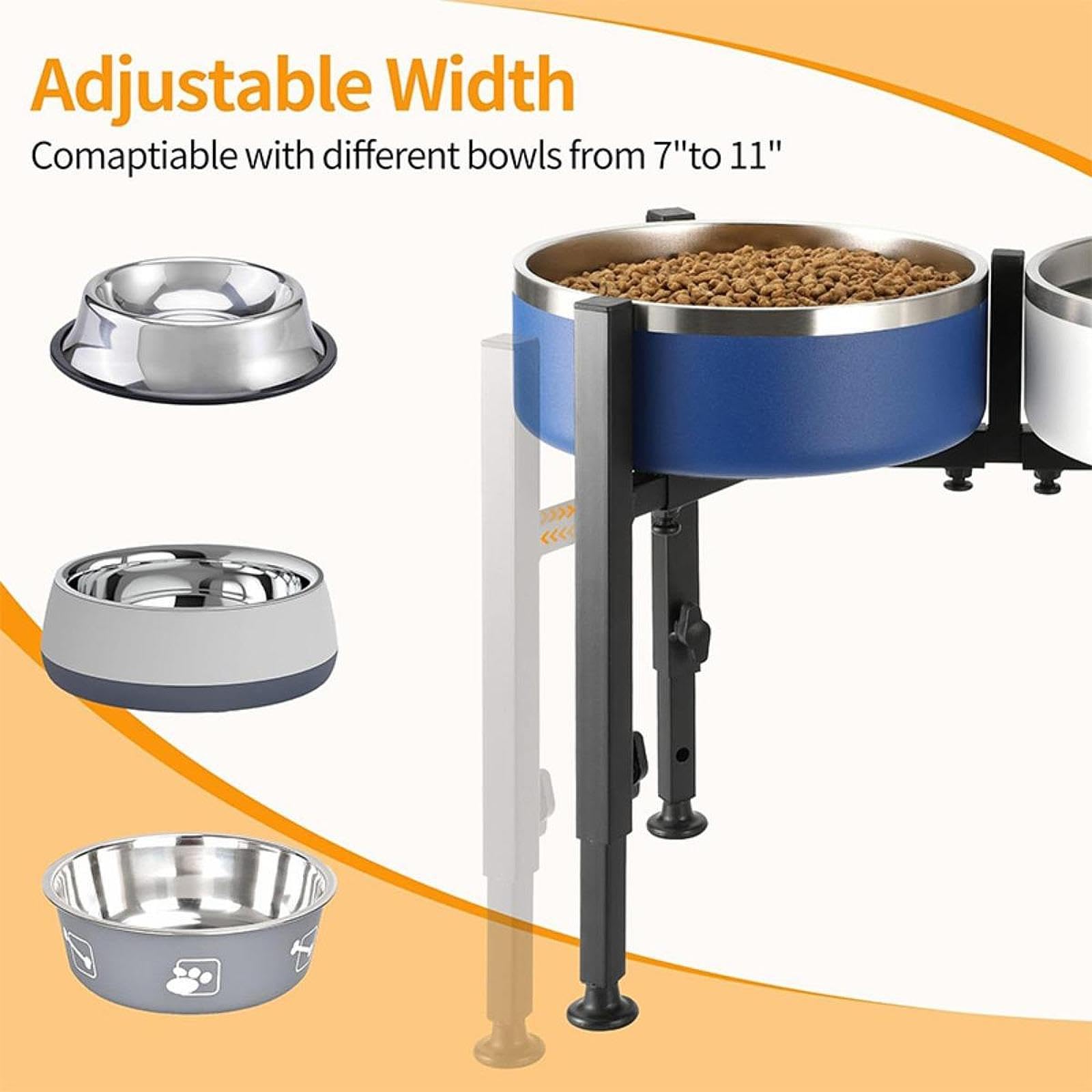 Soporte Elevado para Comederos de Mascotas, Soporte para Comederos de Mascotas, Estación de Agua para Perros de Hierro, Estante Elevado para Comederos