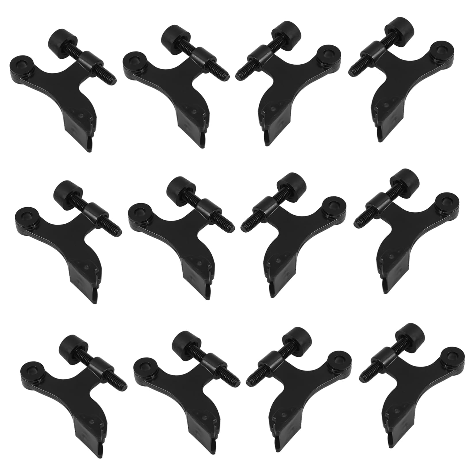 Tope de Puerta 12 Piezas, con Bisagra de Aleación de Zinc, Negro, con Revestimiento Antioxidante y Diseño Reforzado para Hogar y Oficina