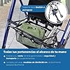 Mobiclinic®, Andador para adultos, Plegable, Ligero, De aluminio, Regulable patas y asiento, Con 4 ruedas, Marca española, Sujeta bastones, Cesta, Augusto, Azul #3