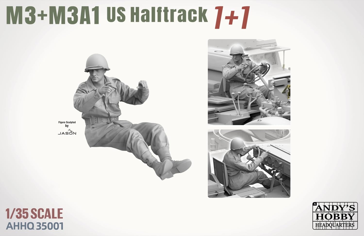 Tacom Andies Hobby HQ 1/35 USA M3 M3A1 Half Truck 1+1 Combo Kit Model plastikowy TKOAHHQ-35001