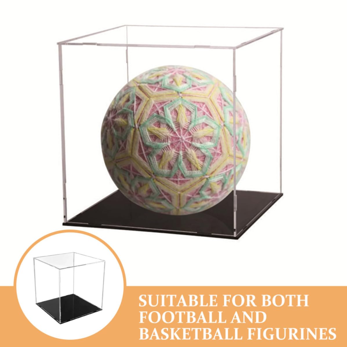 HEMOTON Scatola Acrilica per Esposizione Pallone, Coperchio Antipolvere