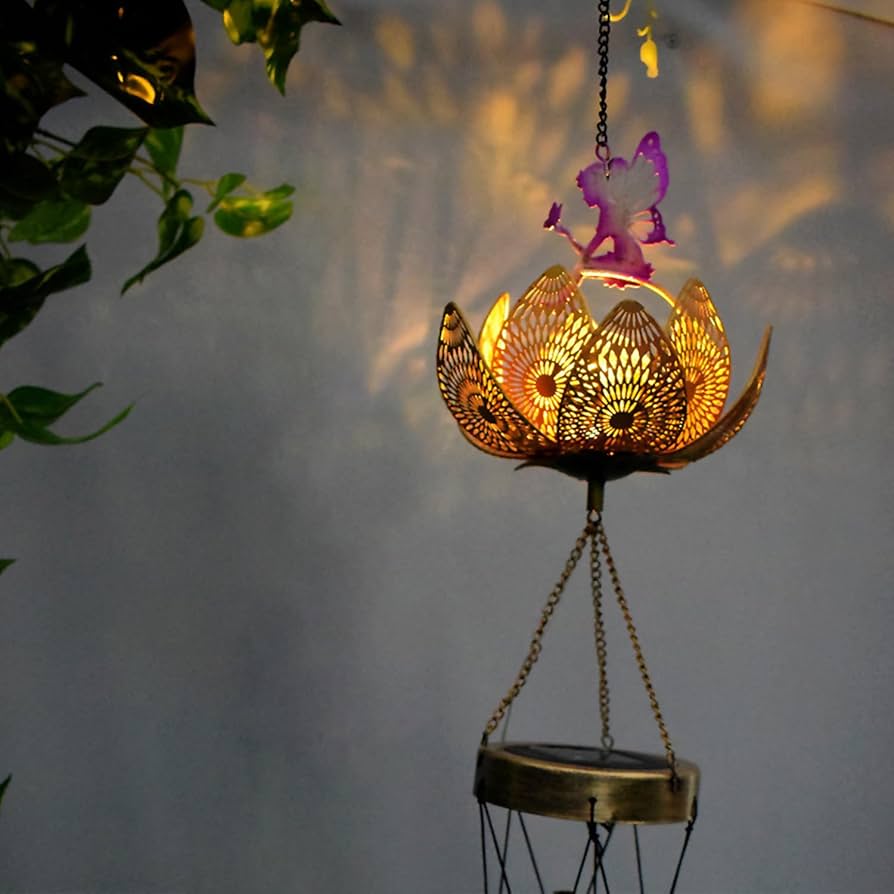 Amazon.com : Cheri Bliss Wind Chimes,Lotus Crackle Glass Ball