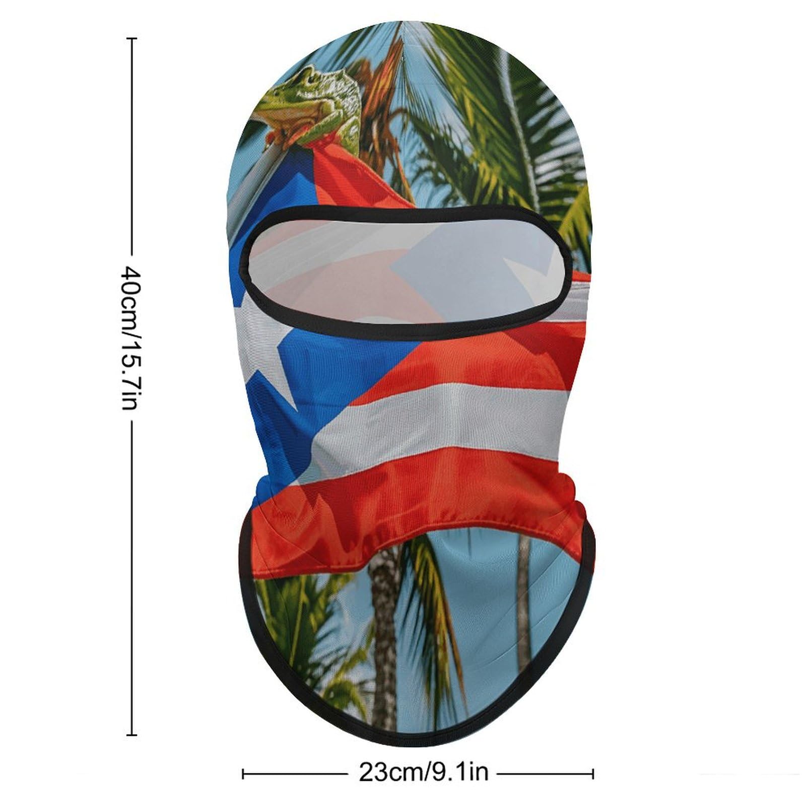 Breathable Balaclava, Puerto Rico Flags Frog Palm Trees Face Cover, Ski Mask for Outdoor Sports & All-Season Use