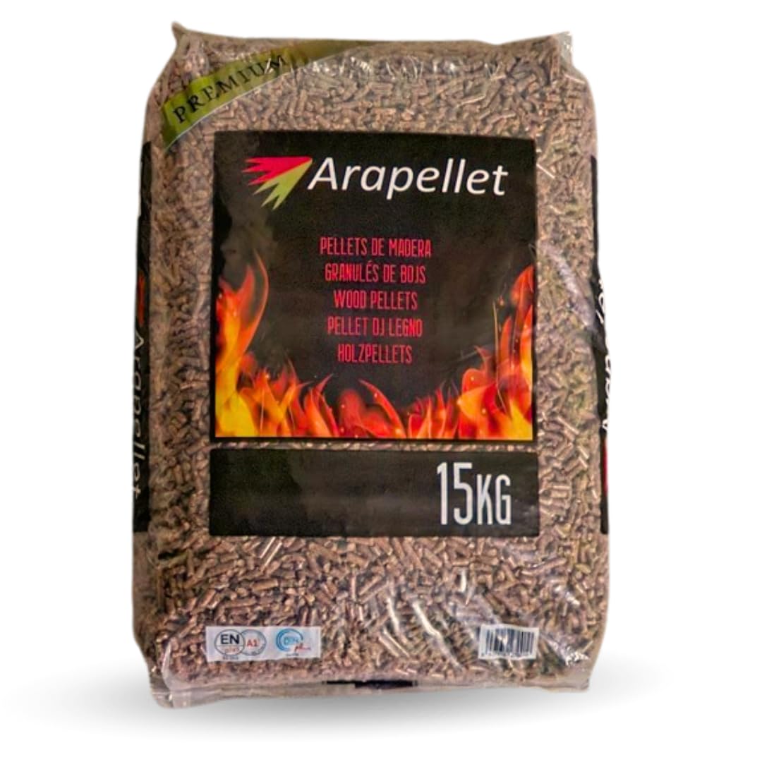 Pellet in legno ENplus A1 6 mm – Sacco 15 kg • Alto potere calorifico, basso consumo di ceneri