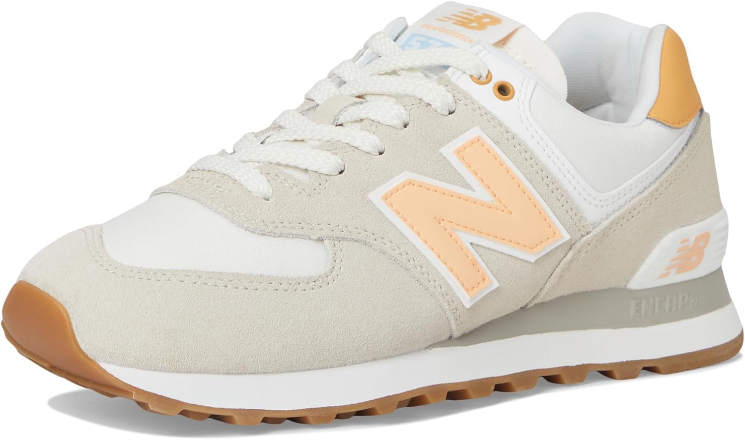 New Balance 574 Women's Running Inspired (WL574COR) (Timberwolf/Alpha Orange) - Image 7