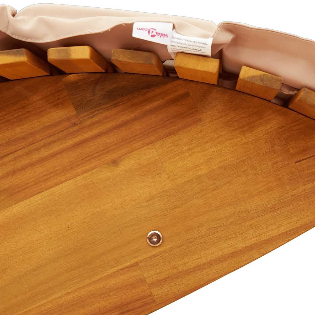 Massive Akazienholz Schaukelliege mit Auflage, ergonomische Sonnenliege für Garten Terrasse Pool, sicheres Schaukeln durch Bodenstopper, Lamellendesign für Belüftung