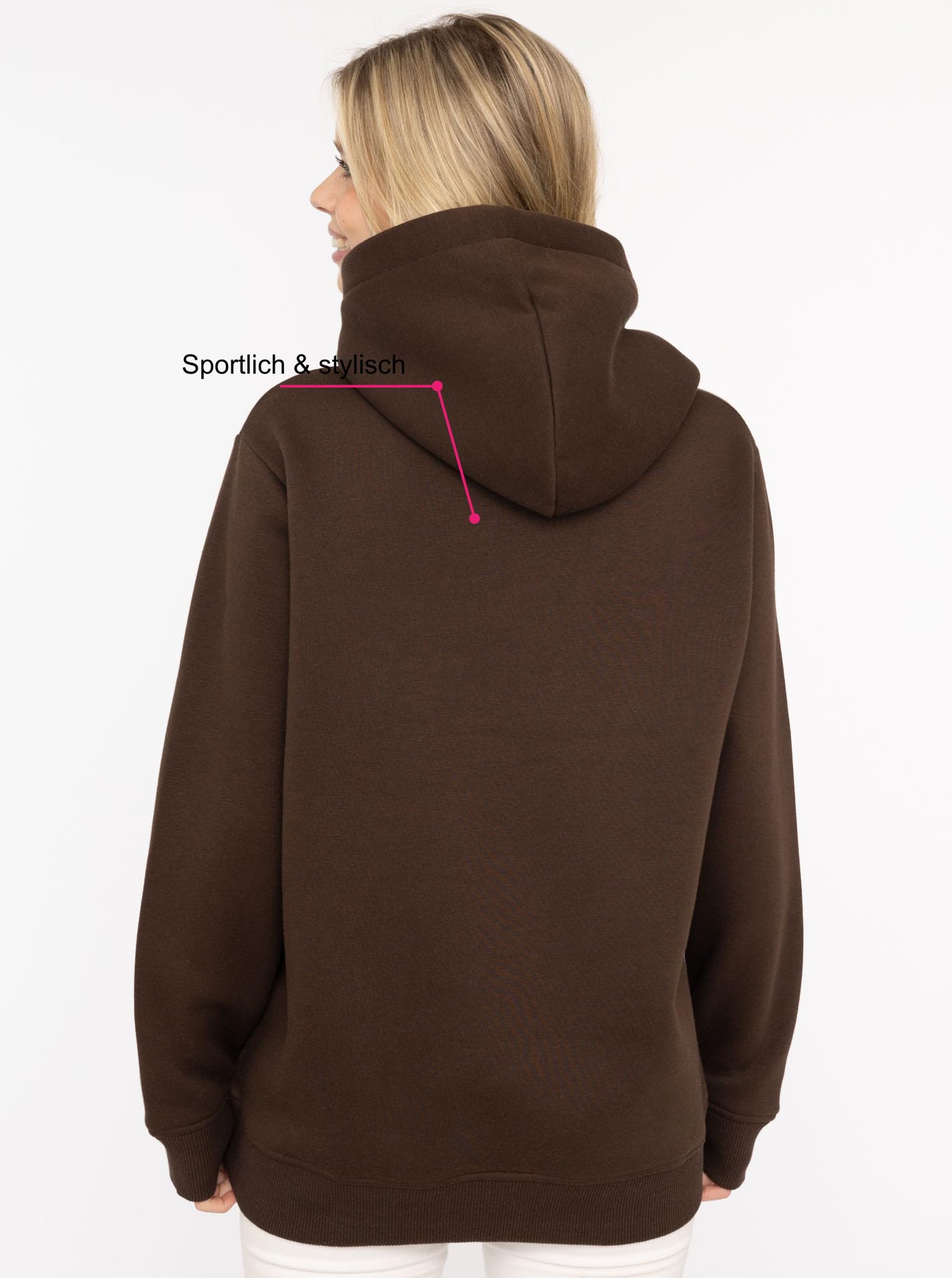 Zwillingsherz Damen Hoodie mit Kapuze – Kuscheliger Oversize Kapuzenpullover – Weicher Sweatshirt Pullover für Frauen Aufdruck – Stylischer Look für Frühling, Herbst & Winter – Loungewear Mode Leo