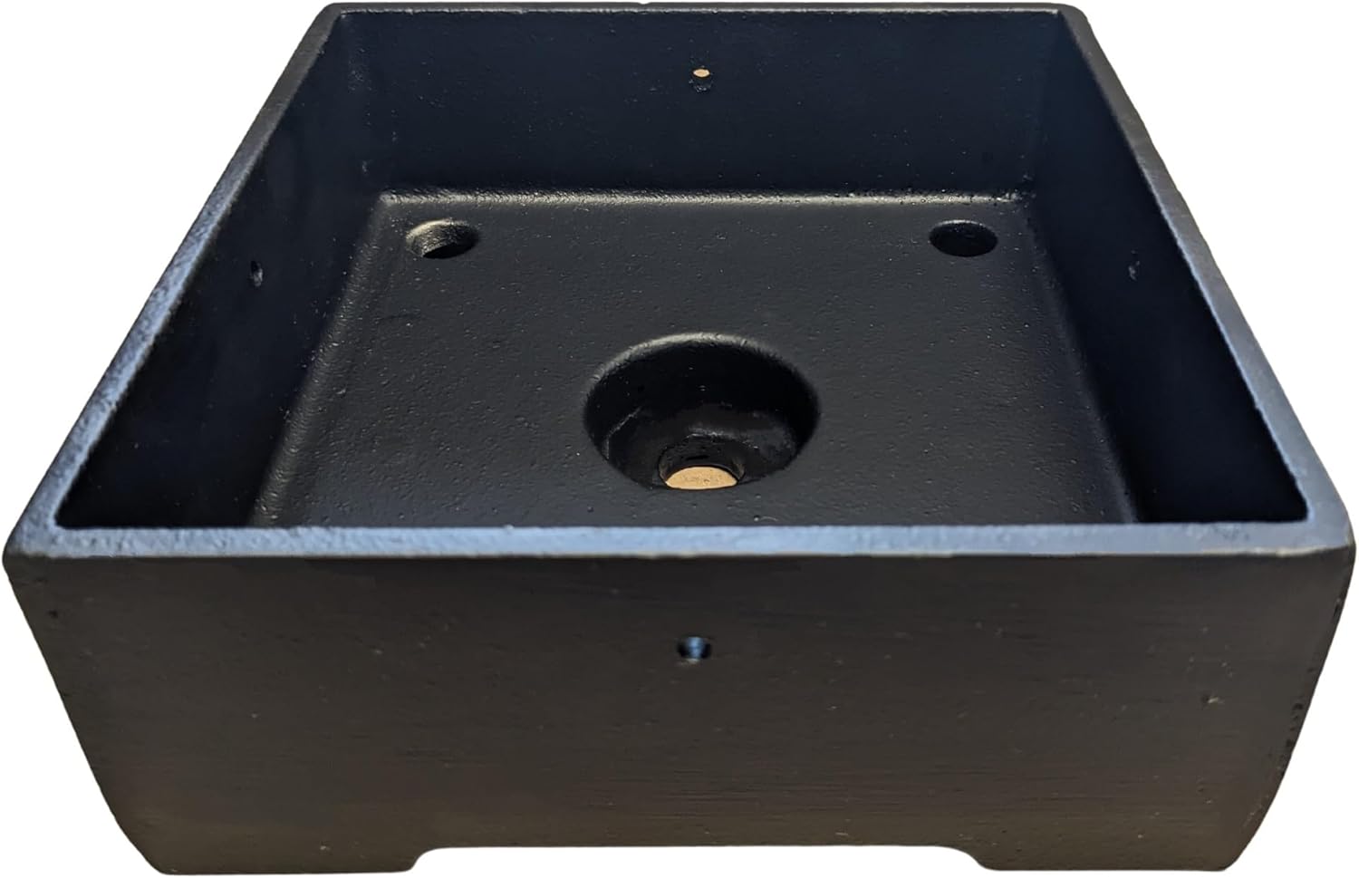 Full 6x6 (ID 6”) Post Anchor Heavy Duty Cast Aluminum Structural – Ornamental-Matte Black Powder Coat Finish-FITS Rough Cut Timber