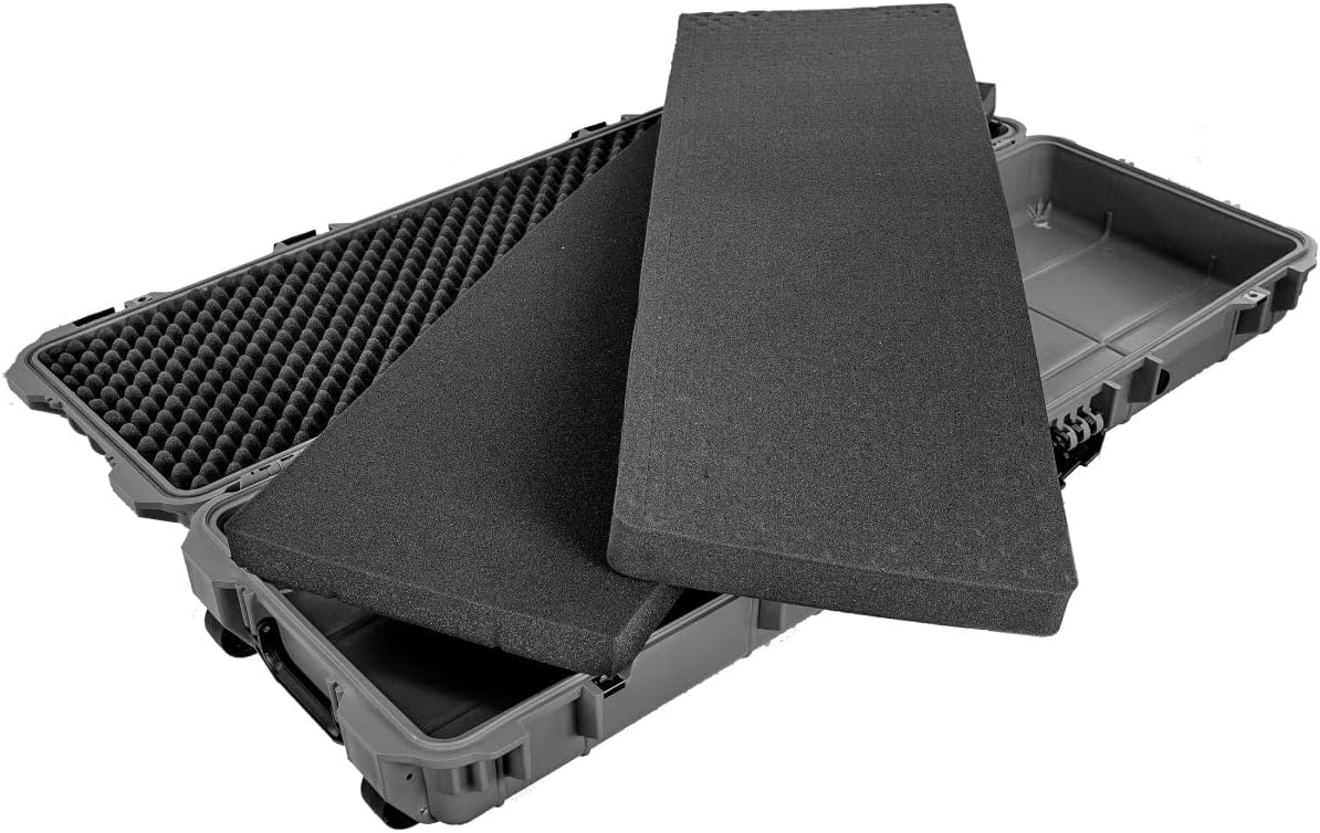 Eylar Don't Tread On Me Hard Rifle Case, Waterproof & Shockproof with Foam (Gray, 44 Inch Rifle Case)