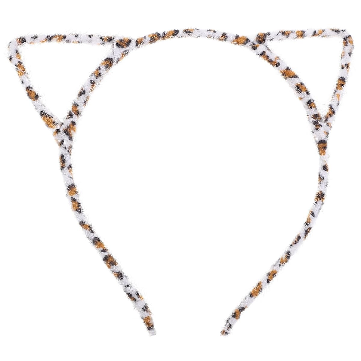 Beaupretty Leopard Cat Ears Headband, Cute Furry Cat Ears Headband Cat Hair