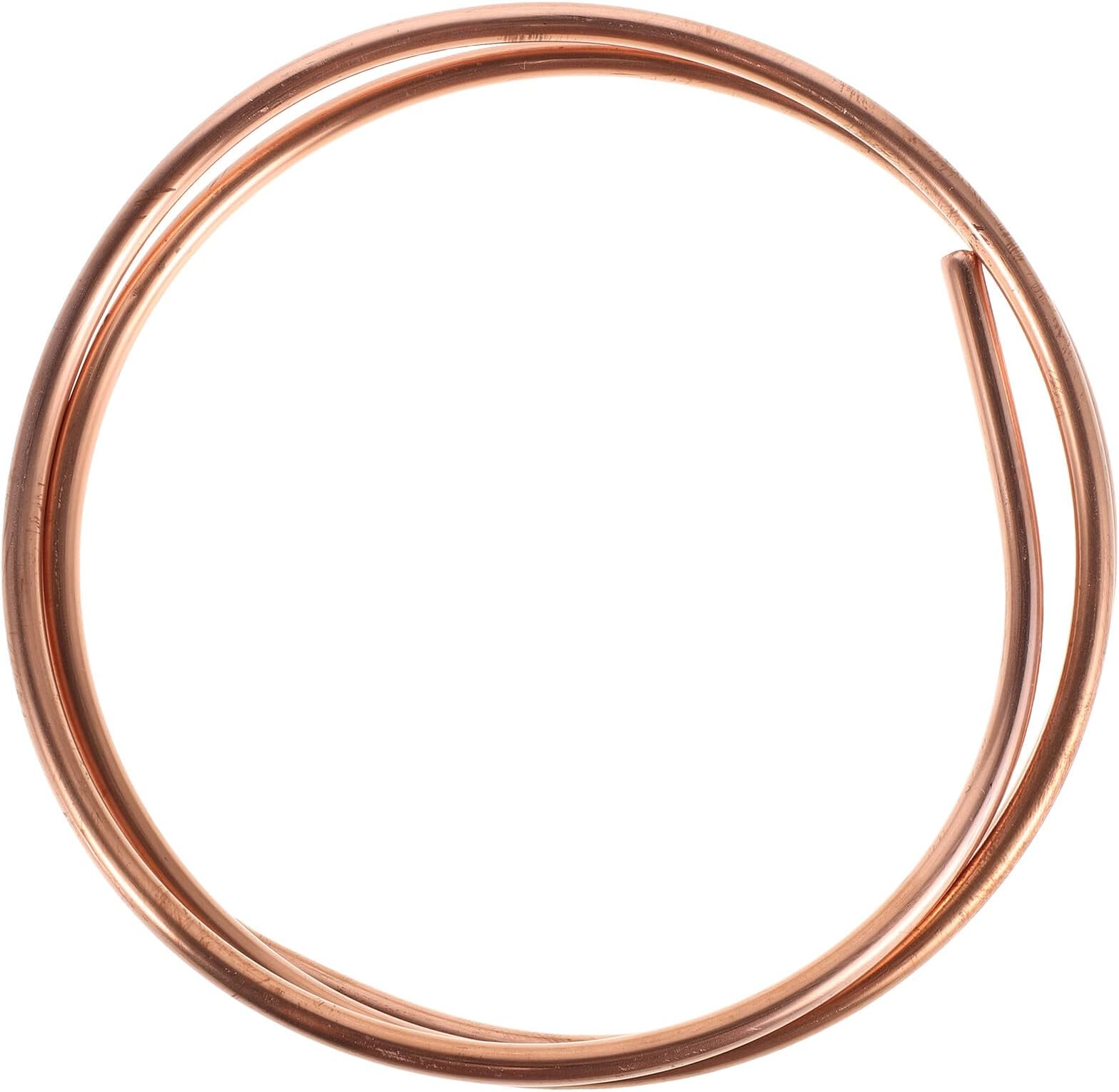 Ipetboom 1m Copper Tube Flexible Hose Od Id for Refrigeration and Solar Water Heater Coil Applications Soft Hollow Tubing for DIY and HVAC Systems