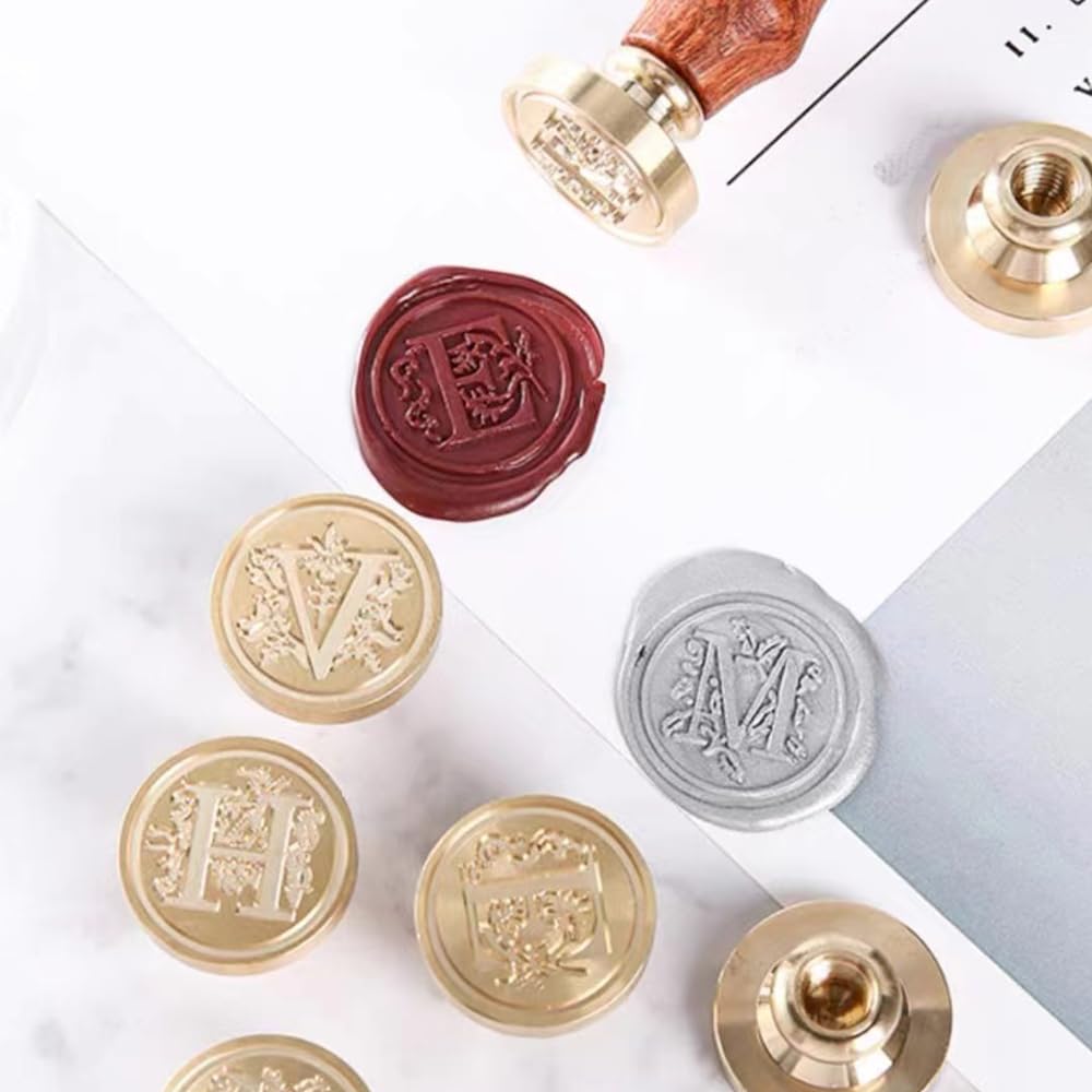 Poemluve Siegelstempel mit Buchstaben A-Z 25mm Vintage Wachs Siegel Stempel Set mit Holzgriff für Geschenke, Verpackung, Grußkarten, Einladungen, DIY (Buchstabe W Poemluve Siegelstempel mit Buchstaben A-Z 25mm Vintage Wachs Siegel Stempel Set mit Holzgriff für Geschenke, Verpackung, Grußkarten, Einladungen, DIY (Buchstabe W