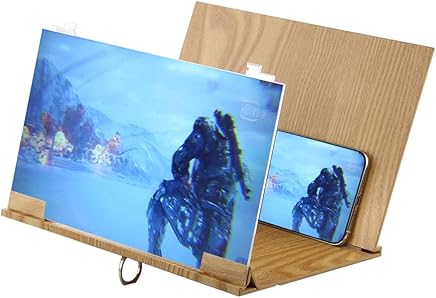 Consumer YHM Universal Plegable De Madera Port?til Eyeshield 3D Video Tel?fono M?vil Pantalla Lupa Soporte Ampliar con Soporte y Escudo de Luz