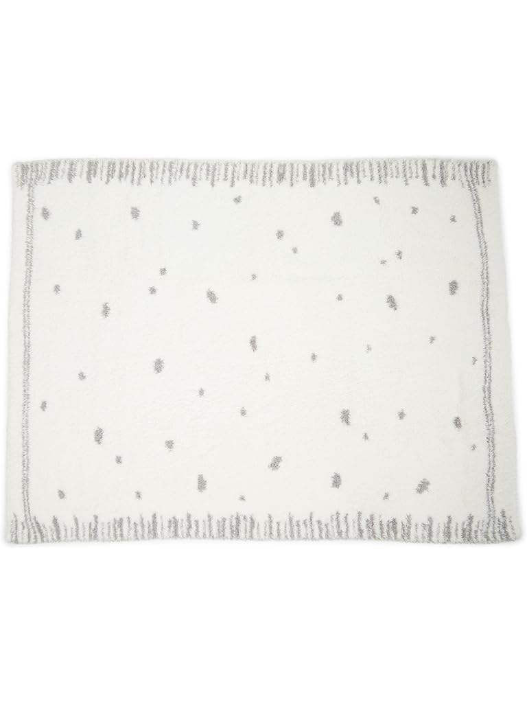White Barefoot Dreams CozyChic® Organic Dot Stroller Blanket