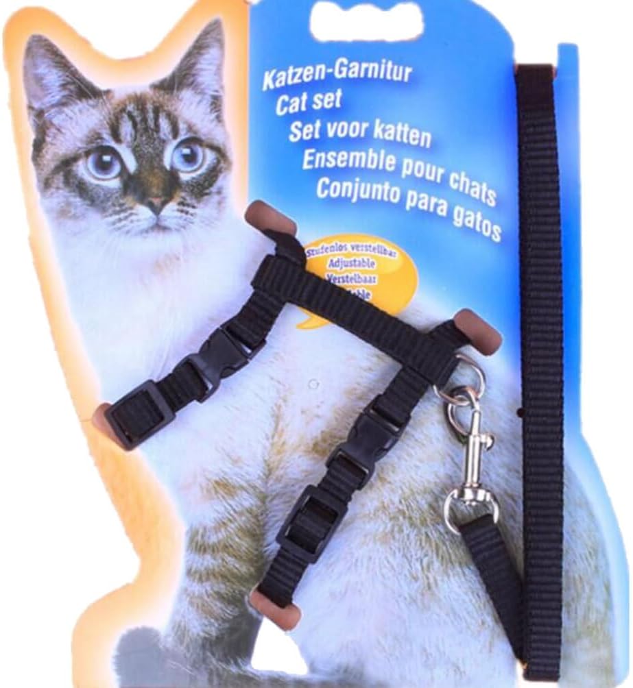 Balacoo Adjustable Cat Collar Cat Harness Cat Safety Strap Leash Cat Chain Cat Leash Adjustable Cat Harness Black Cat Collar Cat Collar with Leash