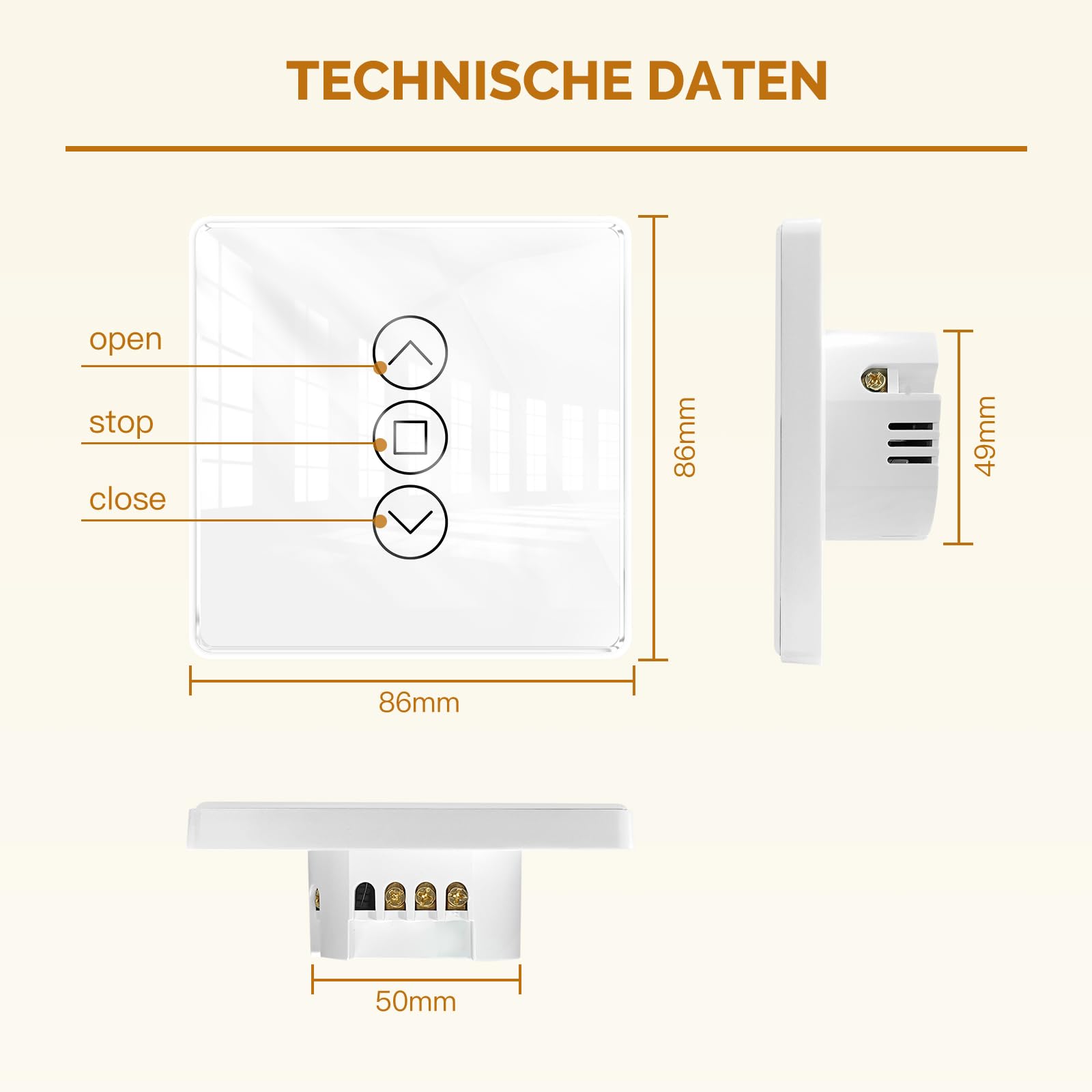 MOES 2.5D Rolladenschalter Smart Wlan mit Prozentanpassung,Kompatibel mit Alexa und Google Home, Zeitschaltuhr und Sprachsteuerung,Rolladensteuerung Unterputz,Neutralleiter erforderlich(Weiß)