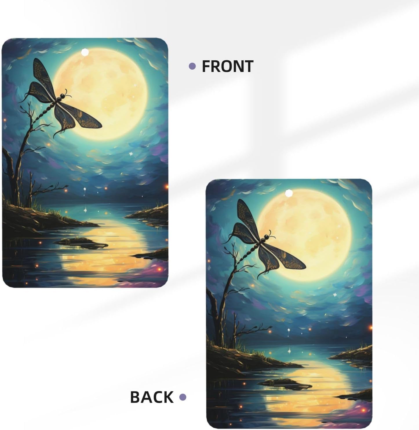 6 Pcs Car Air Fresheners Personalized Dragonfly Moon Aromatherapy Tablets Hanging Fragrance Scented Cards Funny Incense Chips For Rearview Mirror Accessories image 3