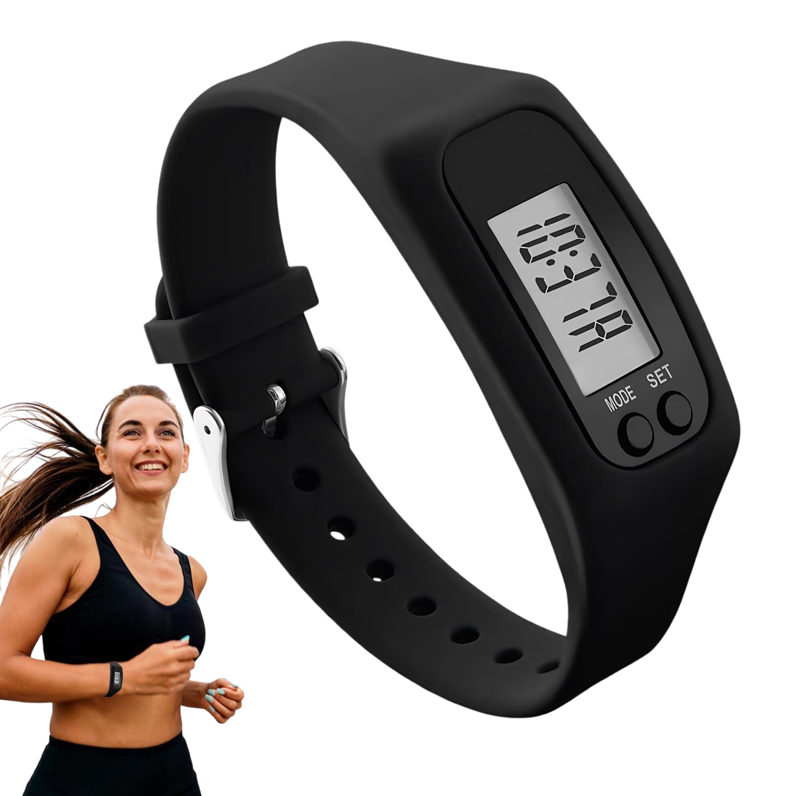 Mini Podometre électronique 3D, Podomètre Bracelet, Compteur de Pas, sans Application, Idéal pour La Marche, Le Fitness Et Les Trajets Quotidiens, Convient Aussi Bien Aux Hommes qu'aux Femmes
