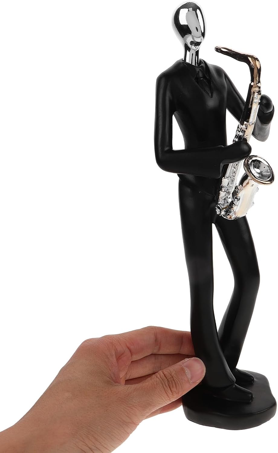 UPKOCH Abstract Resin Musician Statue Saxophone Figurine for Living Room Home Décor, Black Artistic Music Player Ornament, Modern Desktop Collectible Sculpture for Office and Cabinet image 4