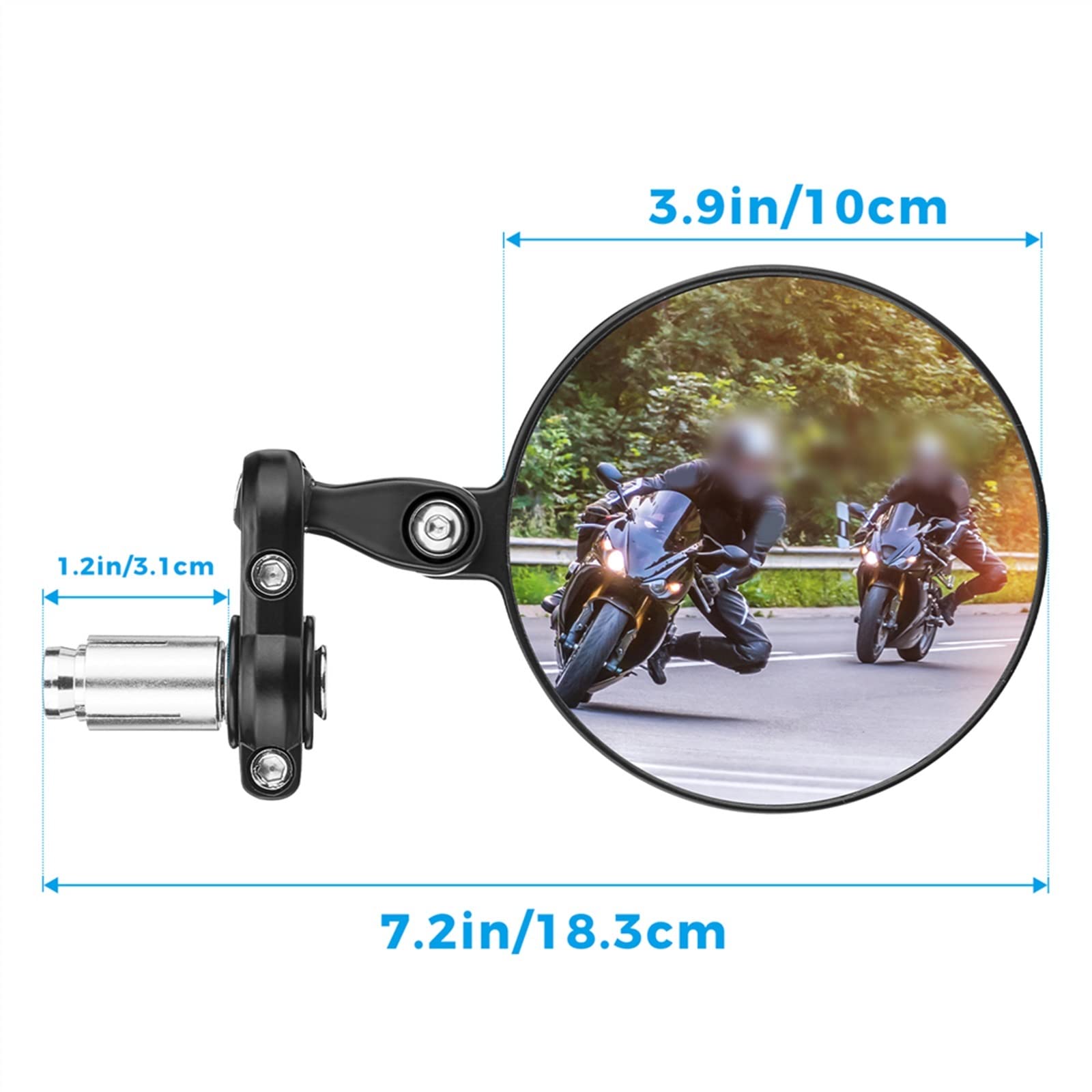 Rétroviseur Rétroviseurs De Rechange pour Rétroviseurs De Moto pour Yamaha MT07 MT09 MT10 R1 R3 TMAX 530 TMAX 500 Tenere 700 (Color : Bundle2)
