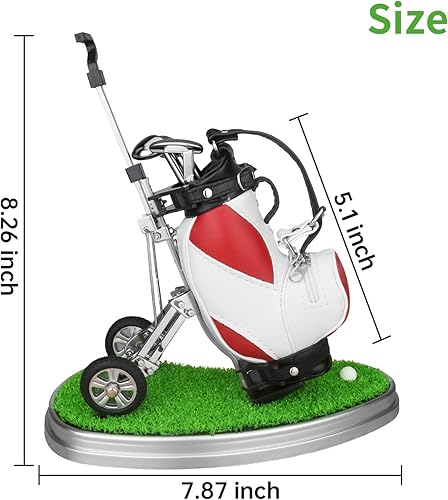 Vista 23 de 10L0L plumas de golf con soporte de bolsa de golf, regalos novedosos con 3 piezas, de aluminio para oficina, escritorio, bolsa de golf, soporte
