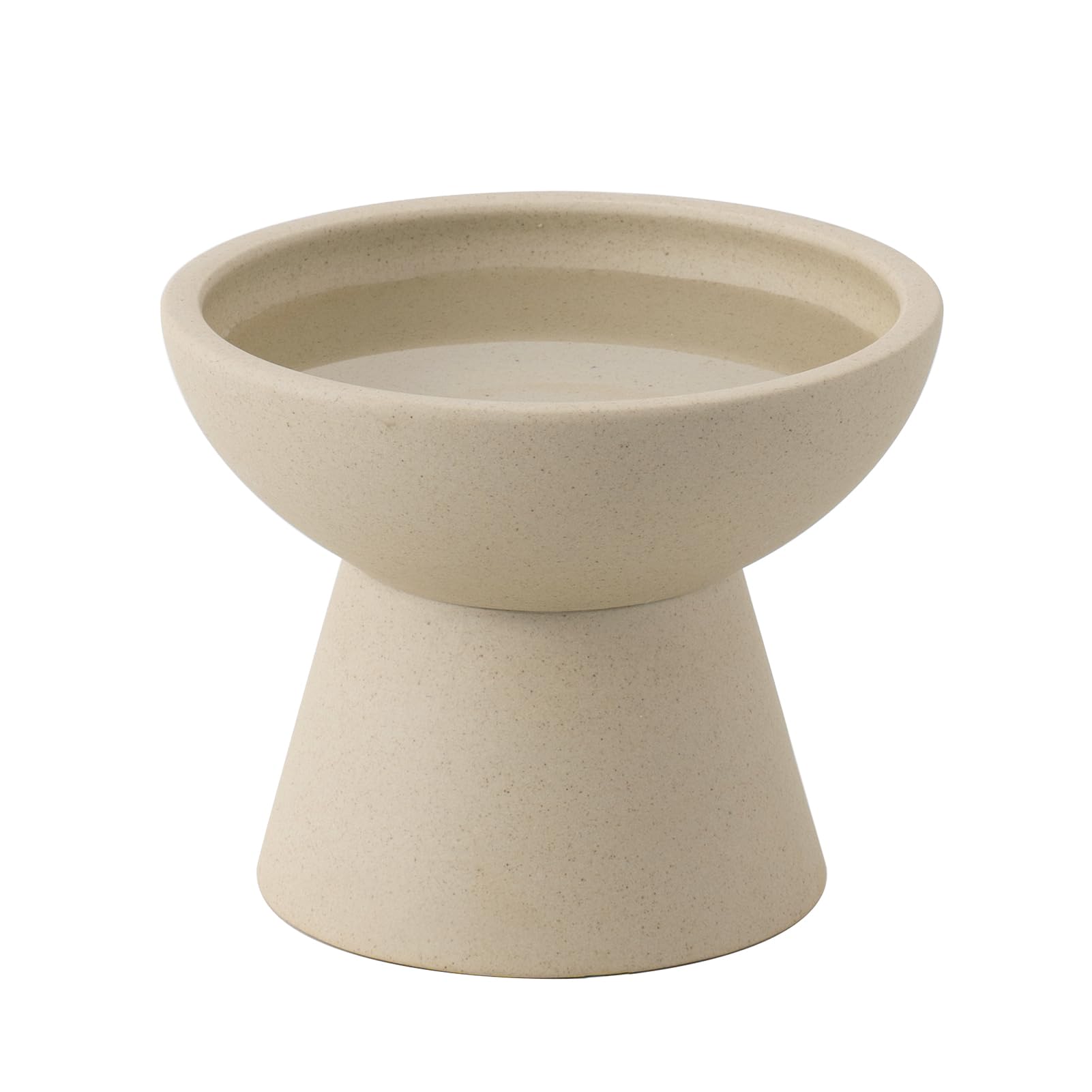 CEEFU Extra Wide Elevated Ceramic Cat Water Bowl - 6.2" Deeper Dish for Whisker Fatigue Relief, 5" Height for Easy Feeding, Lead & Cadmium Free, Durable Raised Cat Bowls, Pottery Clay (Not Glazed)