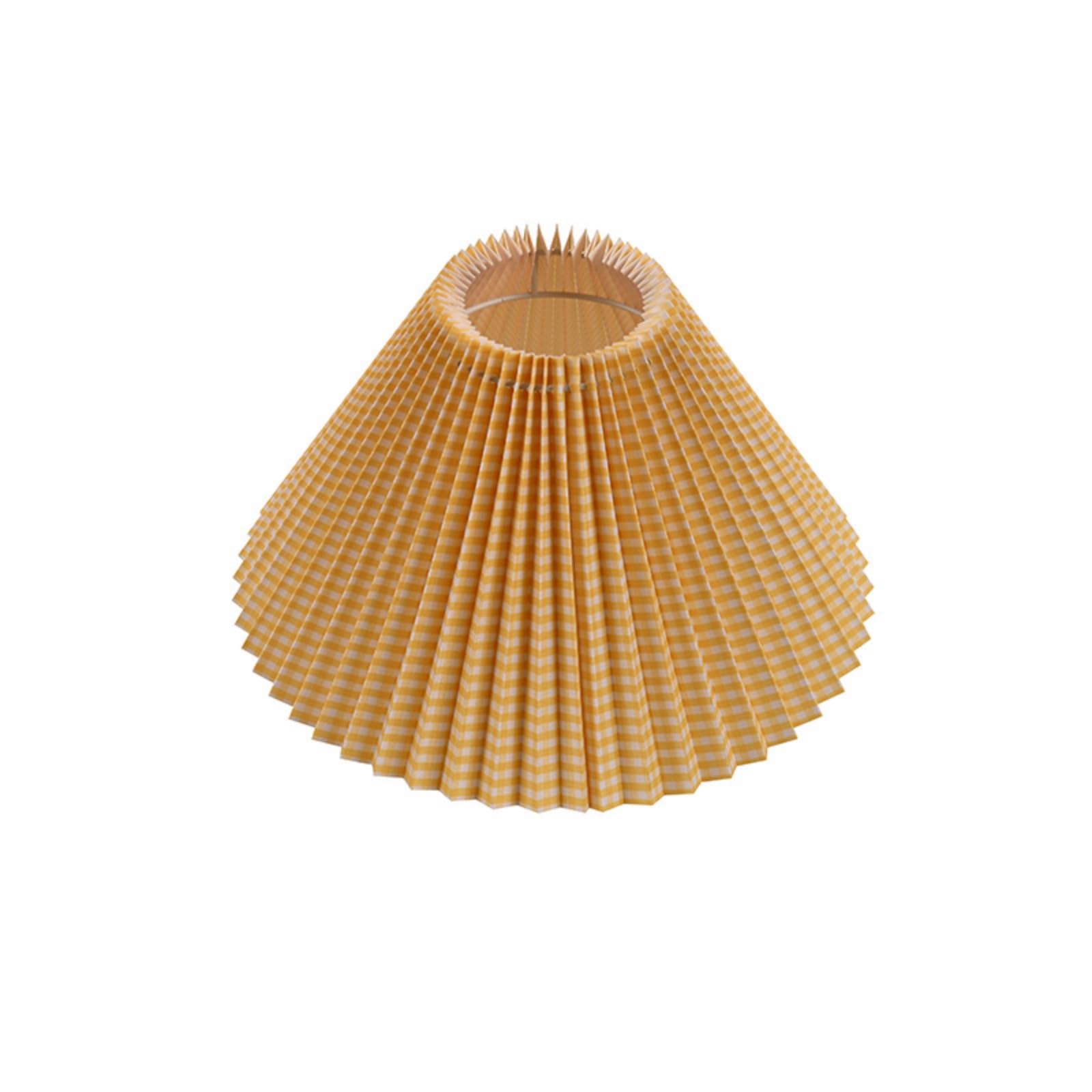 Mateju Pleated Lamp Shade Fabric Lampshade Replacement for Table Lamp Floor Lamp Pendant Light Modern Nordic Home Decor for Bedroom Living Room Hallway (427-2 Yellow Plaid,20x30cm)