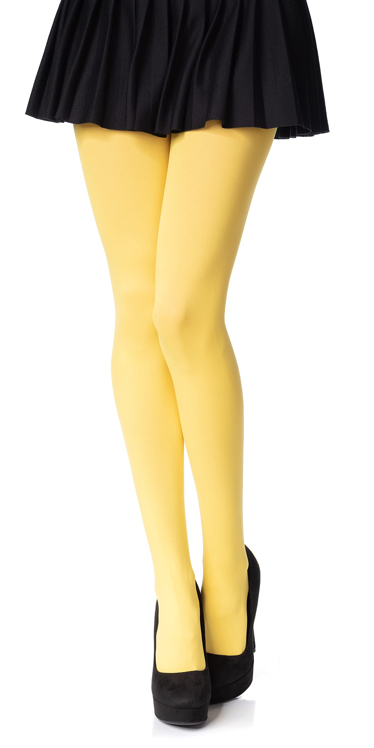 Romartex Opaque 100 Denier Tights, 23 Colours, Sizes S-XL, XL, yellow