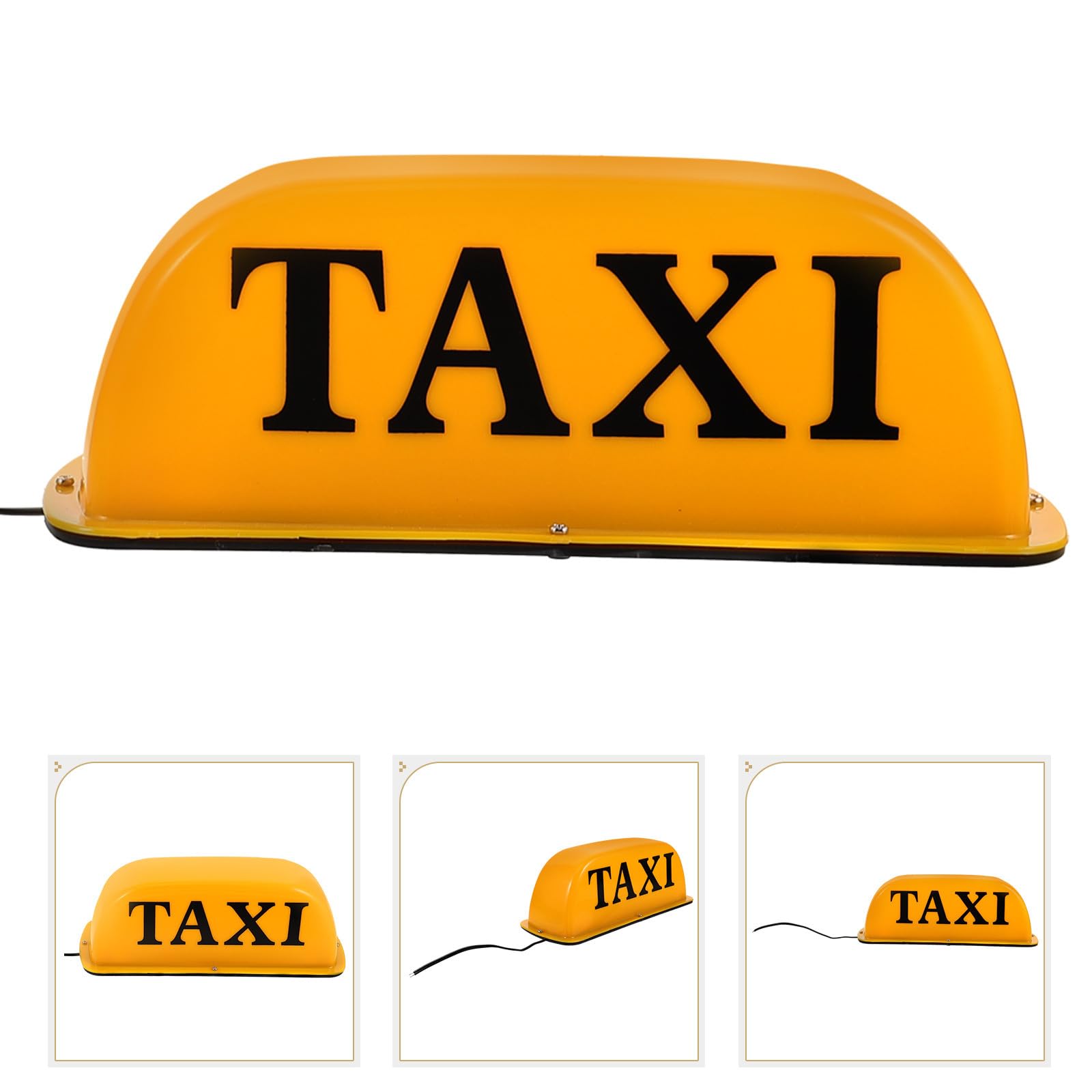 Lampada Segnaletica Taxi Magnetica per Veicolo, Luce Gialla in Plastico Resistente, per Guida Notturna e Auto Taxi, Facile da Fissare Sul Tetto