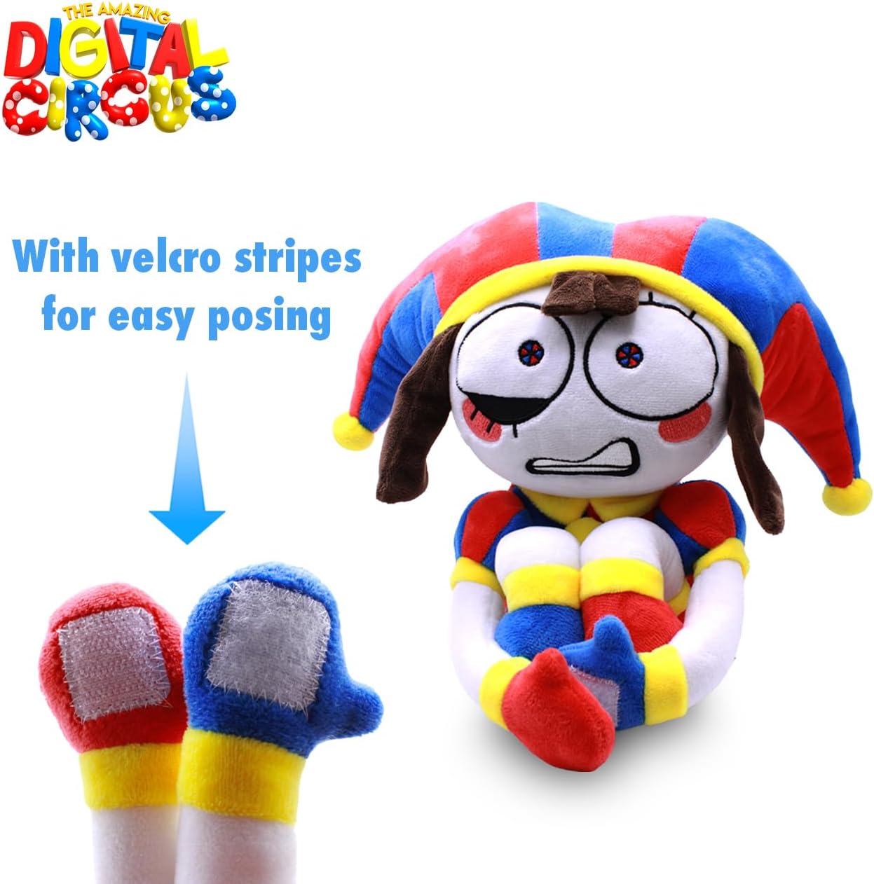 Just Toys LLC The Amazing Digital Circus – 10″ Pomni Plush Toy, Officially Licensed, Ultra-Soft & Collectible Stuffed Animal (Pomni, Jax, Gangle, Gummigoo) - Image 3