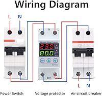 Vista 4 de Walfront SVP‑916 100‑130VAC Protector de voltaje ajustable sobre y bajo voltaje Protector de retardo de plástico Protector de reinicio de retardo 40A