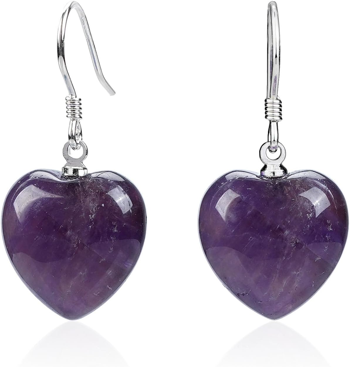 925 Sterling Silver Heart Gemstone Earrings 18K Gold Plated Heart Stone Drop Earrings Natural Stone Jewelry Valentine's Day Gift for Women