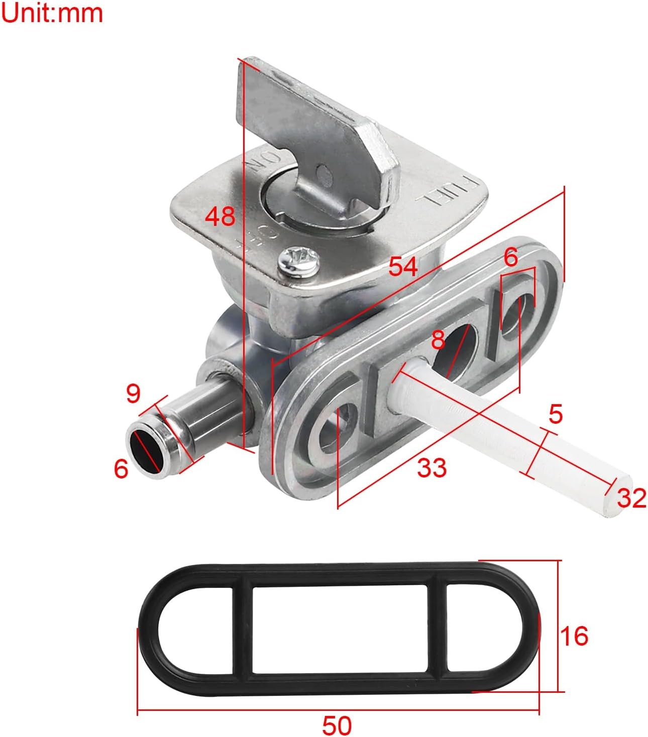 Fuel Switch Valve Petcock Tap for Yamaha YZF R1 YZF-R1 YZF 1000 1000R YZ 80 125 250 490 XJ900 XT600 FZS 600 1000 FZ400 FZR250 XV