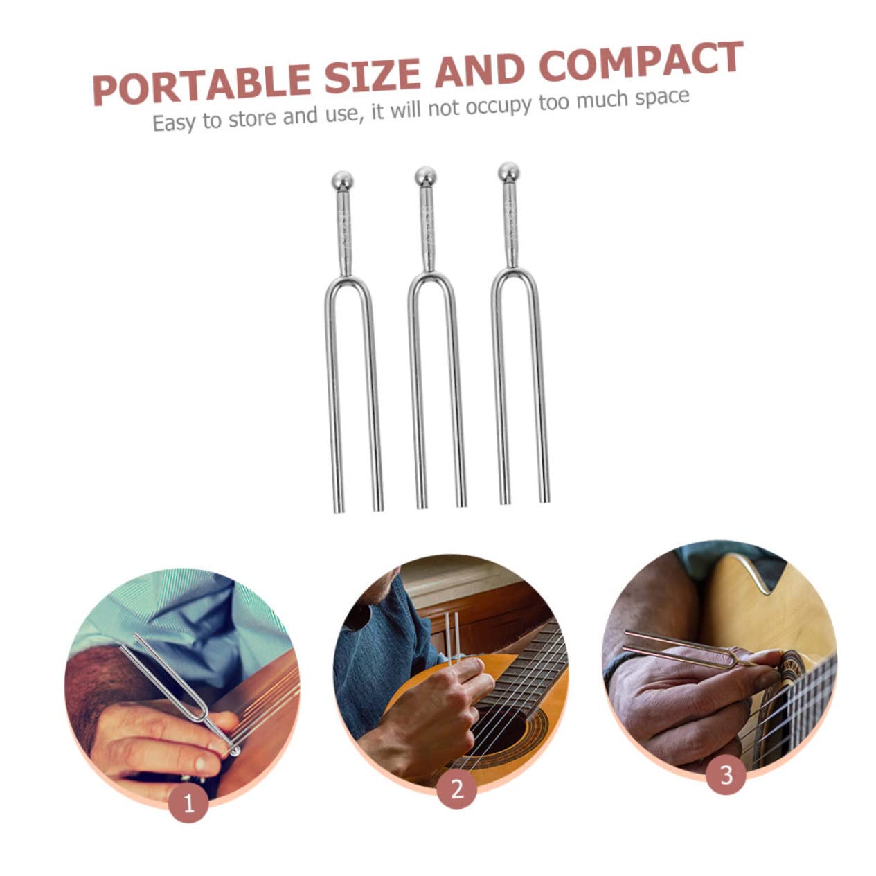 SUPVOX 3sets Practical Tone Tuners Music Instrument Tune Forks for Guitar Viola Violin Cello 3pcs*3