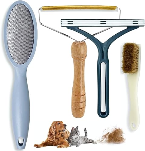 Qubccum Removedor de pelo para mascotas, paquete de 3 unidades, portátil, reutilizable, limpiador de raíz profesional para mascotas, gatos y perros,