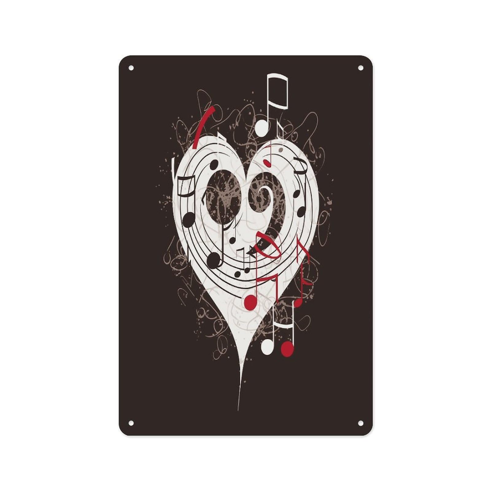 Fekiloot Style Music Symbols Love Wall Decor Metal Signs Tin Signs Poster