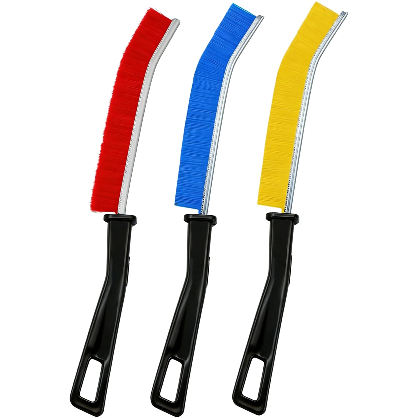 3PCS Crevice Cleaning Brush Set, Hard Bristle Gap Cleaning Brush, Multifunctional Grout Brush & Window Track Brush, Narrow Corner Cleaning Tools for Bathroom, Kitchen, Tile Groove & Window Sill