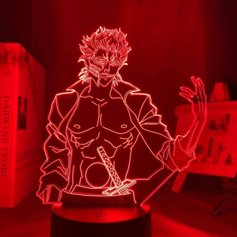 KJsdaADSA 3D Anime Bleach Grimmjow Jaegerjaquez Lamp LED Night Light Remote Control 16 Color Table Light Gift Children Bedroom Outfit - Remote Control