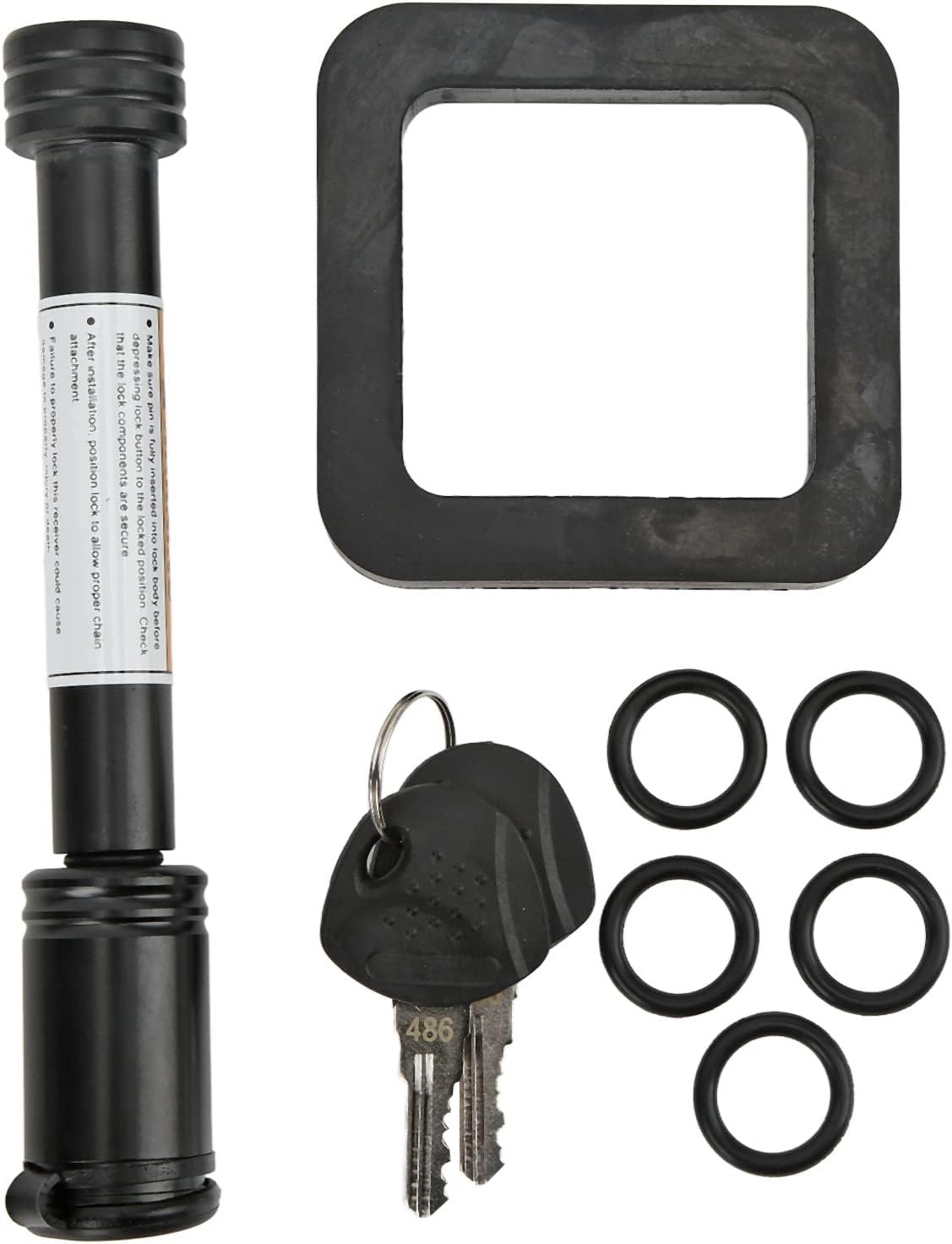 Keyed Trailer Hitch Lock, 5 8in Trailer Hitch Receiver Pin Lock with 2in Silencer