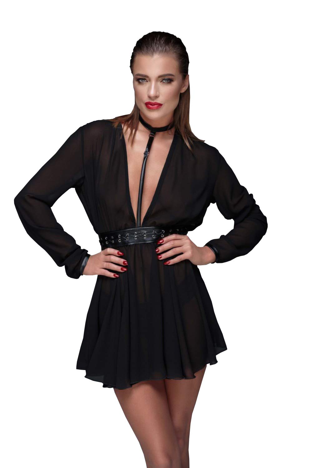 Noir Handmade Damen Minikleid mit choker L