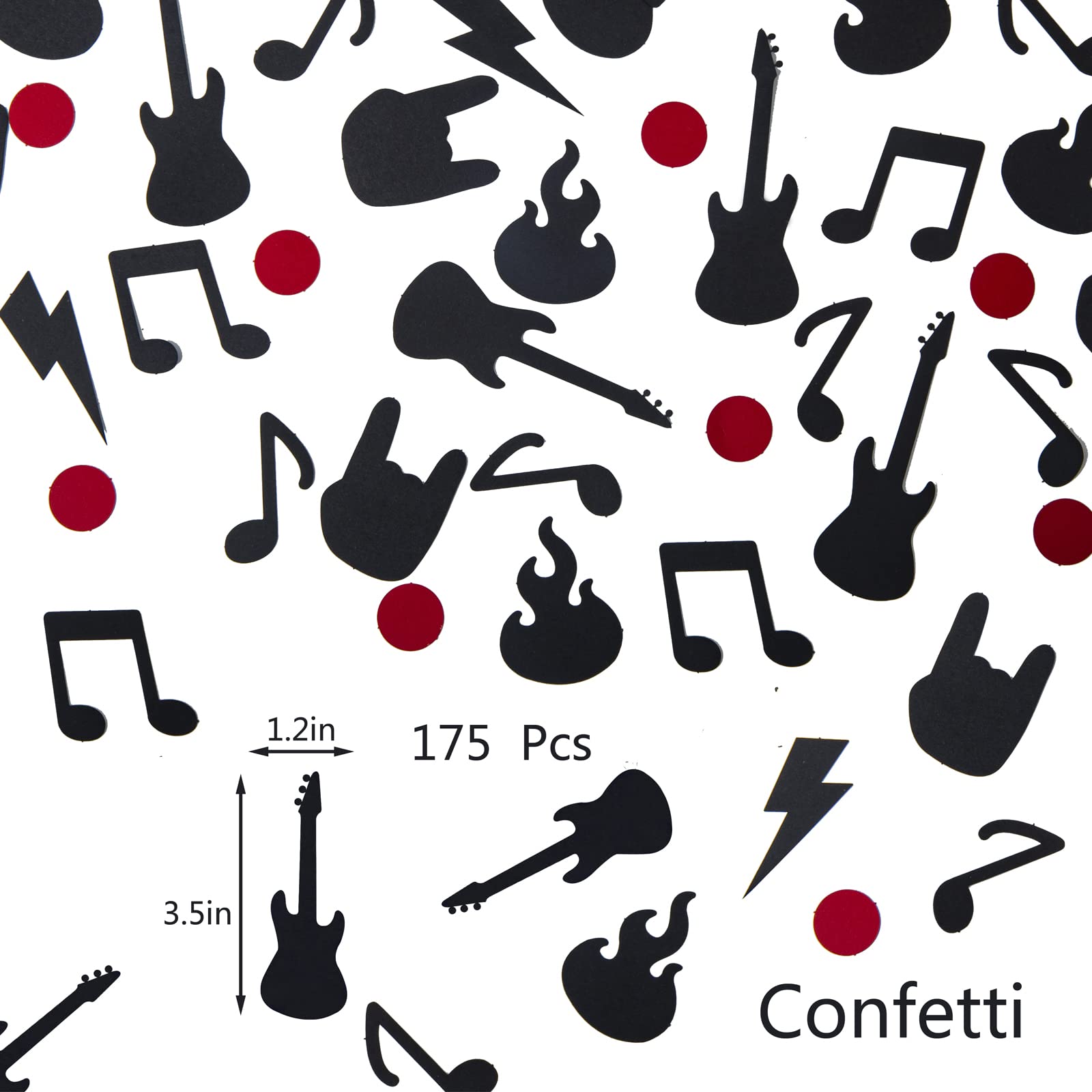 Rock N' Roll Confetti Party Decorations, Rock N' Roll Birthday Party Decorations, Wedding Party Decor, Table Decor, Garland 1950'S Rock And Roll Party Supplies, Music Birthday Decorations(175 Pcs)