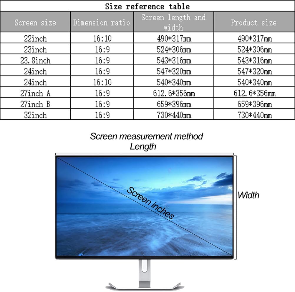 Anti Blue Light Screen Protector Film for Diagonal 22-32 inch HDTVs Computer Monitor LED Screen Computer Screen Protector Film with High Clarity,22in 16:10